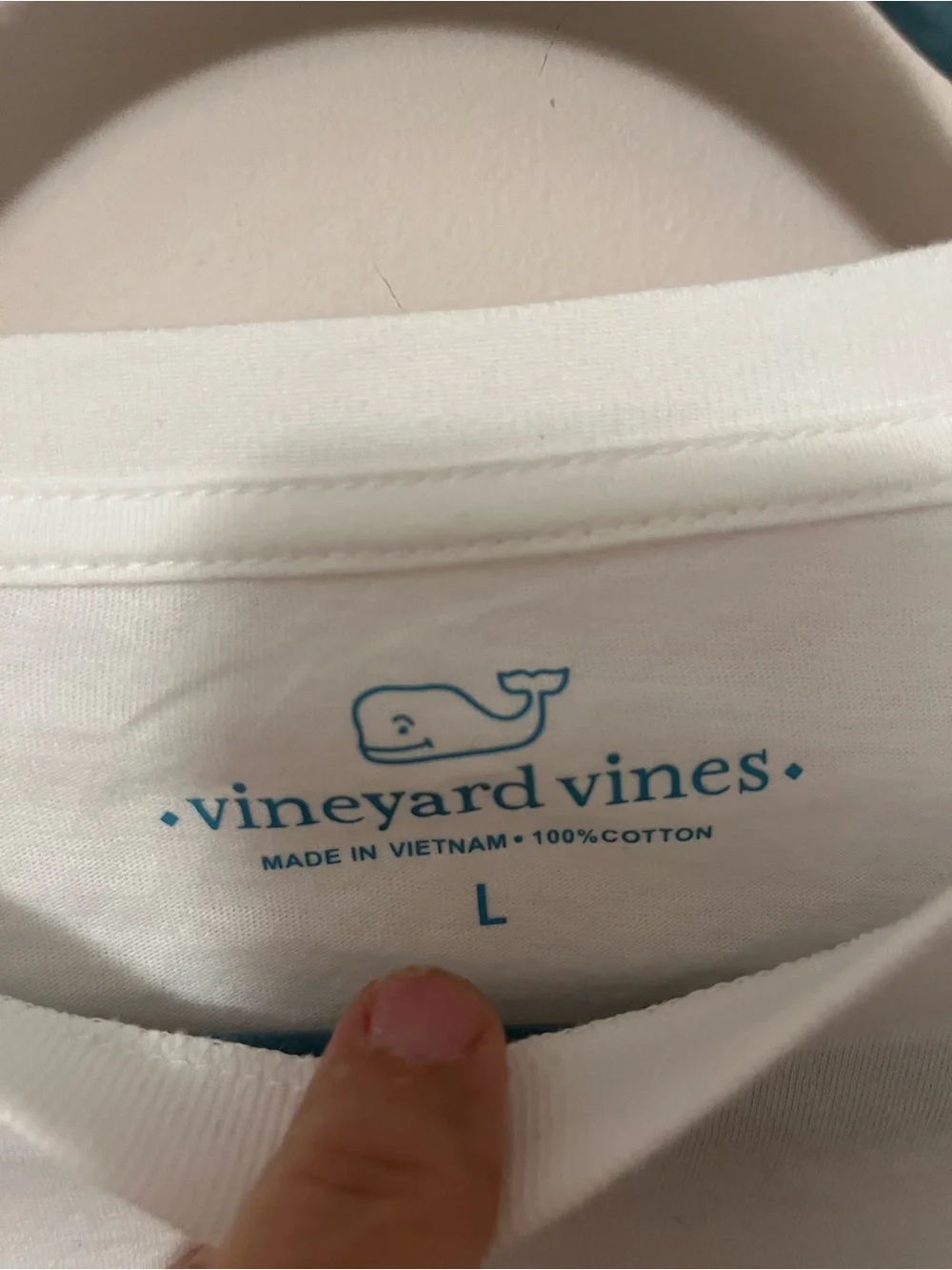 Vineyard Vines White Tee with Green Whale and Red Accent - Picture 6 of 6